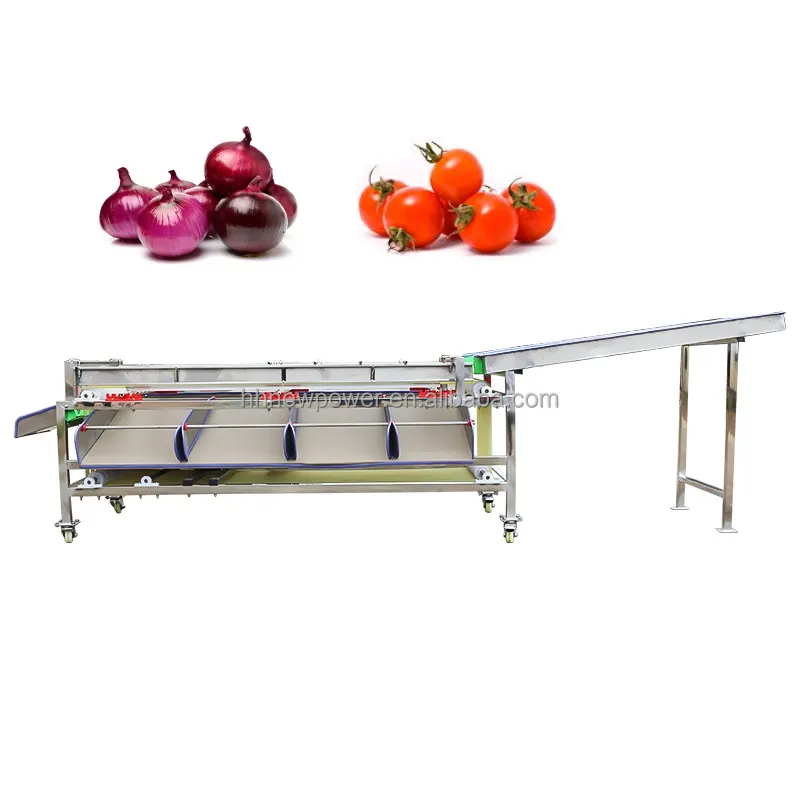 कम कीमत ताजा कीवीफल आम लहसुन आलू टमाटर स्पेन स्वचालित फल और सब्जी छँटाई मशीन बिक्री पर