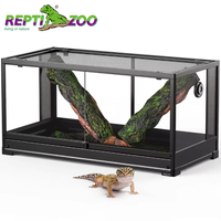 Terrarium Vivarium Reptizoo 36x18x18 50Gal en Verre et Métal pour Gecko Léopard avec Plateau Amovible Écologique et Durable