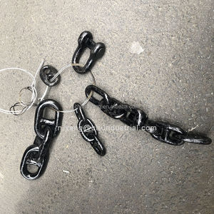 Chaînes d'amarrage pour bouées marines, chaînes d'ancre de navire, chaînes à maillons soudés galvanisées noires à succès, avec pivot avant-gardiste - Product Image 4