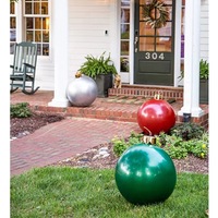 Décorations de Noël géantes extérieures en PVC de 75cm Boules de Noël gonflables pour arbre de vacances de Noël Ornements de pelouse et de porche