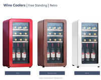 Appareils intelligents Cuisine Mini Réfrigérateur Noir Porte en Verre Refroidisseur de Vin Portable Électrique Refroidisseur de Vin avec Logo Personnalisé