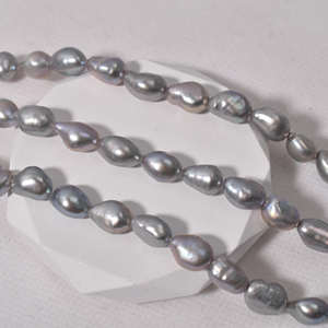 Perles de culture d'eau douce baroques semi-finies faites à la main, 8-9 mm, bouton, naturelles, lisses, trou droit, irrégulières, recyclées, double face pour une meilleure qualité - Product Image 2