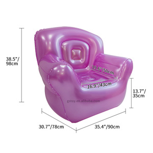 Poltrona Gonfiabile Resistente Multicolore in PVC, Sedia Singola Gonfiabile per Campeggio all'Aperto e Uso Domestico - Product Image 4