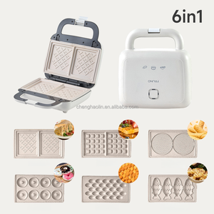 Plancha Multifuncional Seis en Uno con Placas Intercambiables para Sándwiches, Waffles y Donuts - Product Image 1