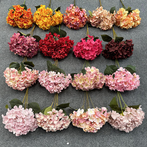 Five Head Hydrangea <b>Artificial</b> <b>Flowers</b> Silk Fabric Wedding Home Decor <b>Arrangements</b> Hotel Photography Studio Backdrop Decor - Product Image 1
