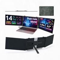Ultra ince 14 inç IPS Tip C Tek Kablo Çözümlü Dizüstü Bilgisayar Ekran Genişletici Programlama Video Düzenleme Borsa Ticareti