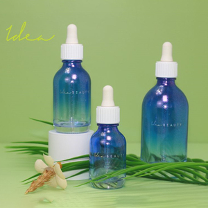 Custom Decoration Custom Gradient Blue 30ml Skincare Glass <b>Dropper</b> <b>Bottles</b> for Vitamin Serum and Essence Oil - Product Image 3