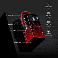 Batterie Lipo Racepow 6s 22.2V 1100mAh 1350mAh 1550mAh OEM 100C 150C FPV, batterie Lipo XT60 pour drone FPV, batterie Lipo à haut débit