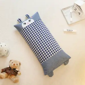 Oreiller de santé mignon écologique pour enfants, remplissages de plantes doux et durable, taie d'oreiller en coton lavé pour enfants étudiants, oreiller de sieste en coquillages de sarrasin