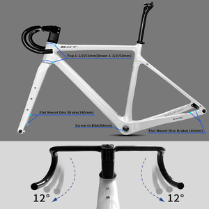 Bicicleta de Gravel BXT T1000 de Fibra de Carbono, Precio de Fábrica, Frenos de Disco, Súper Ligera, 700*40C, Cableado Interno Completo, BXT-Gravel-135 T700 Carbon - Product Image 4