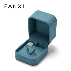 Caja de Joyería para Anillos y Aretes de Microfibra con Logotipo Personalizado FANXI, con Forro Extraíble - Product Image 6