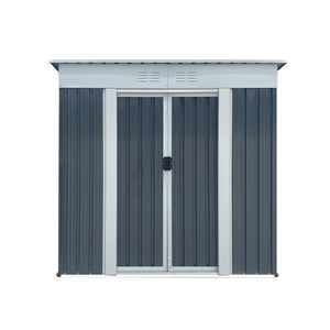 Casetta da Giardino 6FTx4FT con Tetto a Falda, Grigia, per Attrezzi e Giardinaggio - Product Image 2