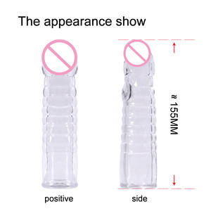Wieder verwendbare Kondom-<span class=keywords><strong>Penis</strong></span>-Verlängerung hülsen Verlängerung ärmel Kristall vergrößerung kondom Männliches Silikon kondom für Männer - Product Image 4