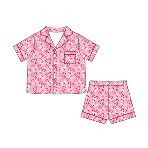 2 Pcs Summer Short Sleeve Cotton <strong>Pyjamas</strong> Women's Sleepwear Bamboo Pajamas Loungewear Sets - Product Image 1