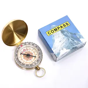 Pocket Portable Watch Compass with Luminous Copper Brass Glow in the Dark Compass for Camping Survival Outdoor