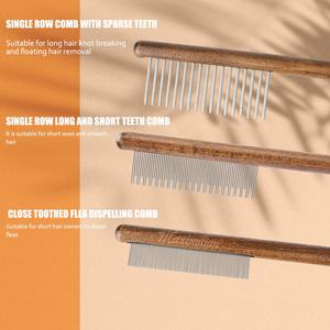 <span class=keywords><strong>Pettine</strong></span> per capelli da toelettatura per cani e gatti con manico in legno a sei stili di lusso all'ingrosso della fabbrica - Product Image 2