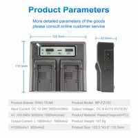 Chargeur double LCD NP-FZ100 NPFZ100 pour batteries Sony NP-FZ100 FW50 F550 F570 F970 F990 FP50 FH50 100 F980
