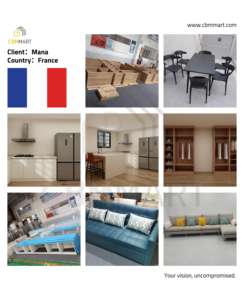 CBMMart Cuisine sur mesure Design Slim Skinny Thin Shaker Armoire de cuisine américaine encadrée avec armoires de cuisine Rta en chêne blanc - Product Image 6