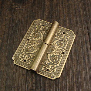 Charnière de porte en laiton de style chinois, à fond plat, à montage en saillie, durable, classique, pour quincaillerie de porte - Product Image 2