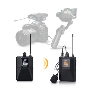 Cm-01single canaux UHF sans fil Lavalier Microphone CE professionnel Microphone support et téléphone portable filaire téléphone enregistrement vocal