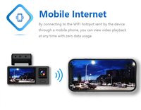 Caméra DVR de voiture, enregistreur vidéo boîte noire, mini caméra de tableau de bord WIFI 2 pouces pour voiture, caméra à 3 objectifs, enregistrement en boucle, surveillance de stationnement