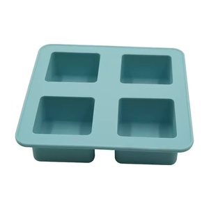 <b>Hot</b> Sale Gray 4-Grid Shaped Silicone Ice Mold with Lid BPA-Free Flexible Ice Cube Tray Easy Release Ice <b>Maker</b> for <b>Drinks</b> - Product Image 5