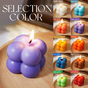 Bougie parfumée en forme de cube, bougie d'anniversaire colorée, décoration parfumée pour chambre à coucher, pour fête et célébration - Product Image 3