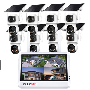 Icsee aov Wifi 4MP 8CH 7-inch LCD NVR năng lượng mặt trời an ninh Hệ thống camera wifi ngoài trời aov không dây ống kính kép năng lượng mặt trời PTZ Hệ thống camera - Product Image 1