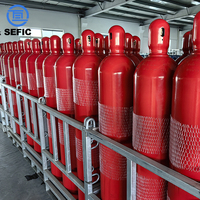 Cylindre de gaz industriel à haute pression de réservoir de Co2 d'acier sans couture de ISO9809-1 45KG 68L pour l'extinction d'incendie