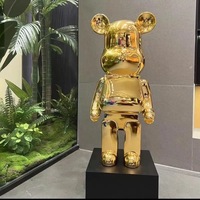 Sculpture d'art en résine peinte à la main, motif Ours Violent de dessin animé tendance, tirelire pour meuble TV de salon, décoration d'intérieur haut de gamme de luxe léger