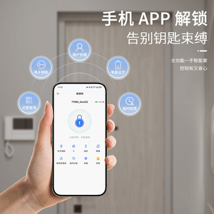 Smart Electronic Sliding Door <b>Lock</b> With Card Reader And App Control For Wooden Pocket Doors Zinc Alloy Material - Product Image 5