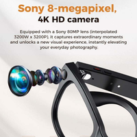 Gafas Inteligentes M02 Ultra M-E-T-A Negras con Cámara de 8MP, Asistente IA, Resistentes al Agua, Recargables, con Llamadas Telefónicas y Traducción