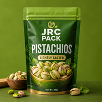 Sachet refermable personnalisé avec logo imprimé pour snacks, noix, amandes, noix de cajou – Emballage alimentaire réutilisable de qualité alimentaire, pochette verticale