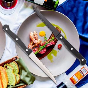 Wholesale Classic Stainless Steel Kitchen <b>Knife</b> Serrated <b>Steak</b> <b>Knife</b> with Plastic Handle for Hotel Restaurant Use - Product Image 3