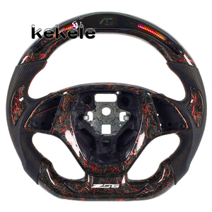 Volante in Fibra di Carbonio Forgiata con LED Personalizzabile per Chevy <span class=keywords><strong>Corvette</strong></span> C7 2014-2019, Supporto per <span class=keywords><strong>Logo</strong></span> Colorato - Product Image 4