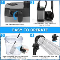 Nouvelle conception, douche électrique portable pressurisée rechargeable par USB 6000 mAh pour le camping en plein air, les voyages, la plage, les animaux de compagnie