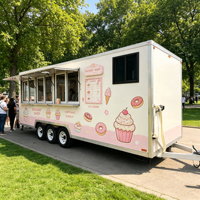 Maßgefertigter Box-Style Food Trailer Mobiler Kaffeewagen Voll Ausgestatteter Verkaufsstand Edelstahlrahmen Rostfrei Süßigkeiten-Chips-Kiosk