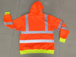 เสื้อสเวตเชิ้ตสะท้อนแสง YS สำหรับความปลอดภัย ได้รับการรับรองมาตรฐาน ANSI Class 2 EN 20471 มีกระเป๋าขนาดใหญ่ บุผ้าฟลีซ สามารถปรับแต่งสีโลโก้ได้ - Product Image 2