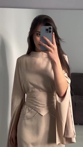 GX abito modesto Ssica Satin Ssica abbigliamento islamico modesto moda donna abito in raso abiti caftano donna modesto <span class=keywords><strong>Dre</strong></span> - Product Image 2