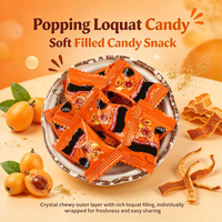 Bonbons moelleux à la loquat à centre liquide, bonbons gélifiés apaisants pour la gorge fourrés à la pâte de poire