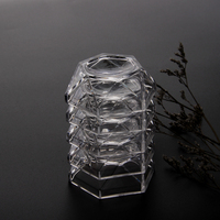 Support de sphère en acrylique PS de luxe, fabrication directe, 6*5*2.2cm, base de support pour boule de verre, épaisseur 2mm, couleur transparente, présentoirs faciles à utiliser