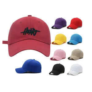 Leyou toptan yapılandırılmamış 6 Panel düz beyzbol şapkası özel nakış logosu baba şapka erkekler kadınlar için