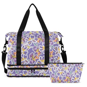 Bolsa de Gimnasio Impermeable de Nuevo Diseño, Bolsa de Viaje Personalizada, Juego de Maletas de Fin de Semana con Diseño Hawaiano de Lavanda, Bolsas de Viaje Plegables Personalizadas - Product Image 2