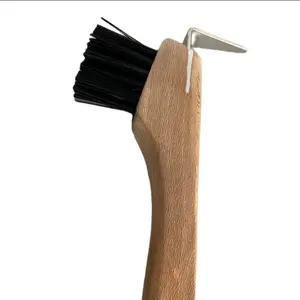 Factory Customized Horse Grooming Kit Wooden Hoof Pick w/Brush for Racing Horse Care Made from PP bristles