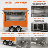 Remorque alimentaire mobile, chariot à café, remorque à pizza, cuisine de concession, en fibre de verre et aluminium, pour crème glacée, restauration rapide et snacks