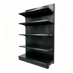 Scaffali Espositivi a 5 Livelli 1500-2100mm, Bifacciali a Forma di L, Perforati, in Acciaio Resistente per Supermercati e Negozi di Alimentari - Product Image 1