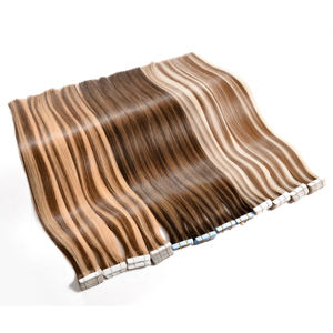 50g ekstensi Virgin penuh gambar ganda 20 buah ekstensi Rusia asli mulus tebal pita panjang kain kulit tidak terlihat gelombang lurus halus - Product Image 2