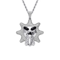 Collier pendentif soleil mignon avec micro-pavé CZ, bijoux streetwear hip-hop