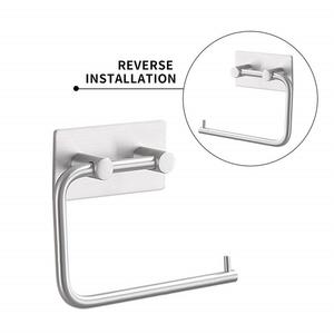 Porte-serviettes et porte-rouleau de papier toilette mural en alliage de zinc, sans perçage ni clouage, design moderne, longueur 35 cm - Product Image 4