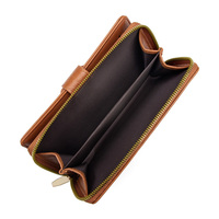 Dompet Wanita Besar Personalisasi dengan Tempat Kartu, Slot Uang Tunai Ukuran Penuh, Kantong Interior, Dompet Panjang Kulit PU dengan Resleting untuk Wanita